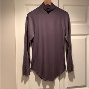 Pima cotton blend Gray mock turtleneck